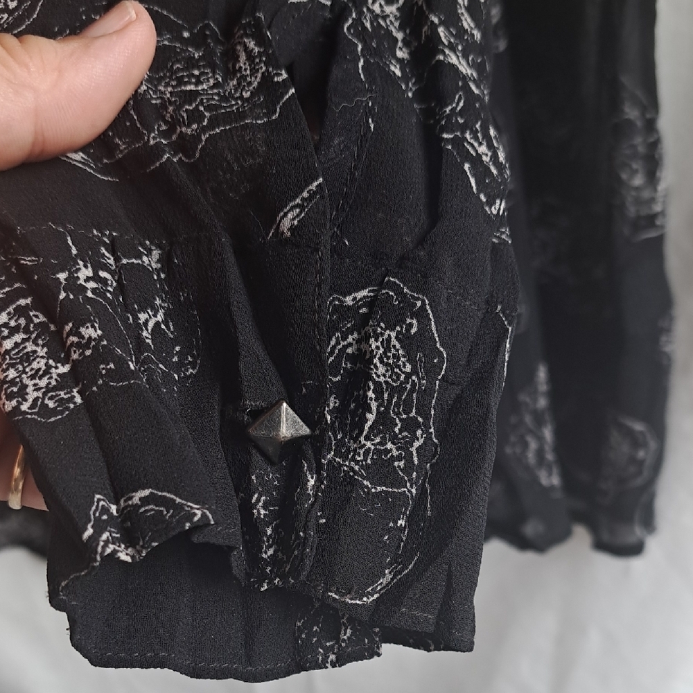 Black Sheer Women's Blouse - Picture 3 of 8
